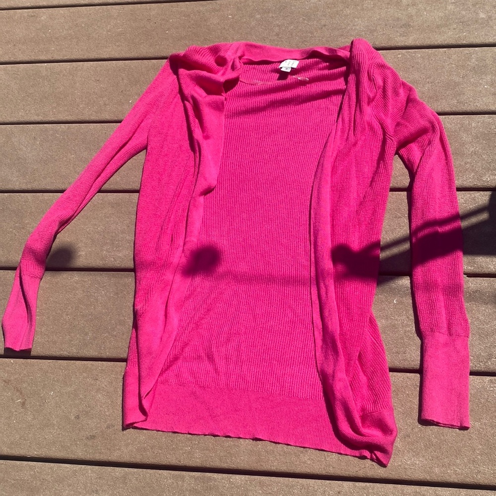 pink cardigan